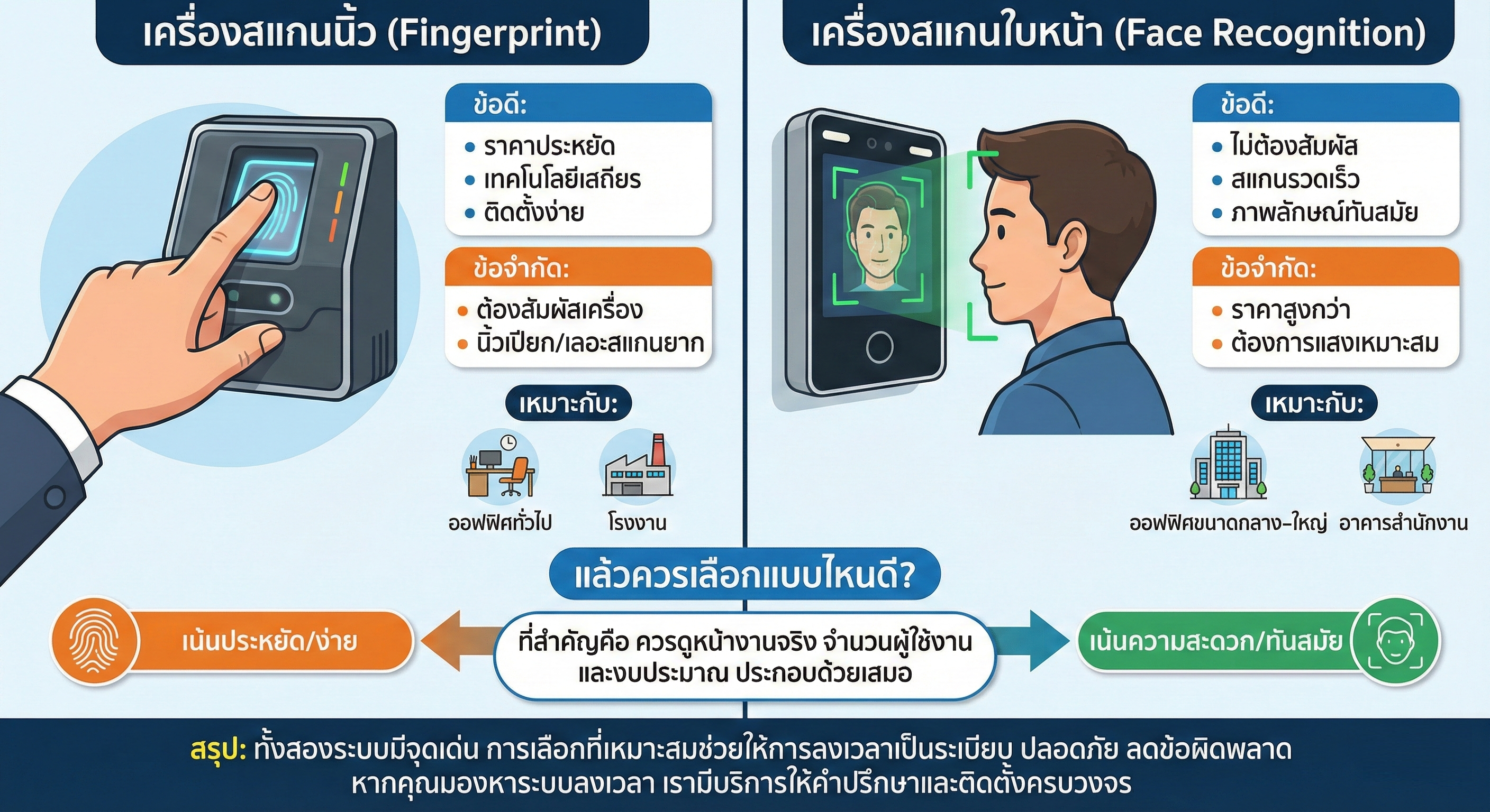 เครื่องสแกนนิ้วและเครื่องสแกนใบหน้า