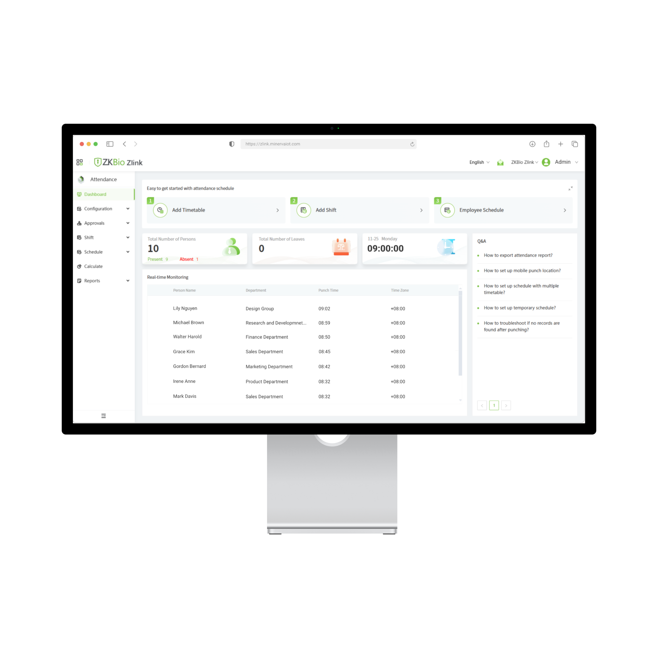 ZKBio Zlink Time & Attendance
